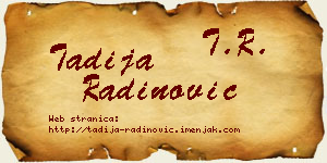 Tadija Radinović vizit kartica